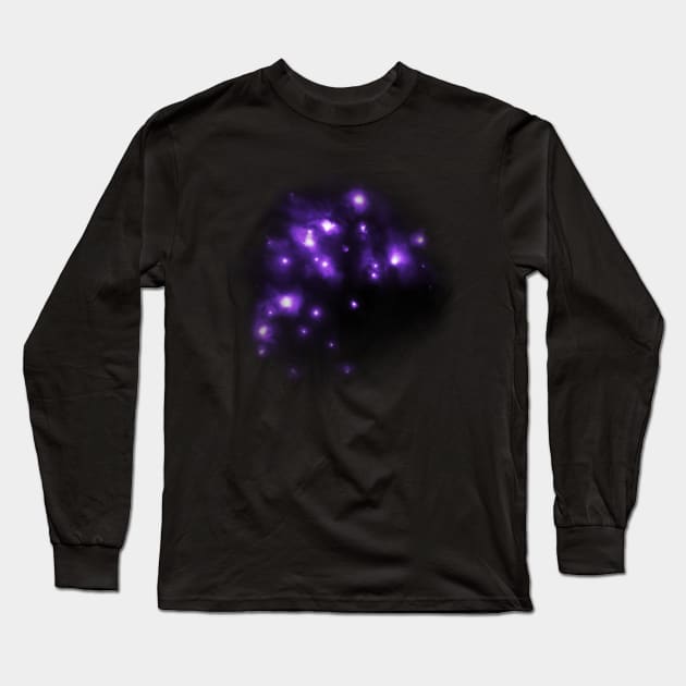 Magic purple stars and nebula Long Sleeve T-Shirt by Alexmelas